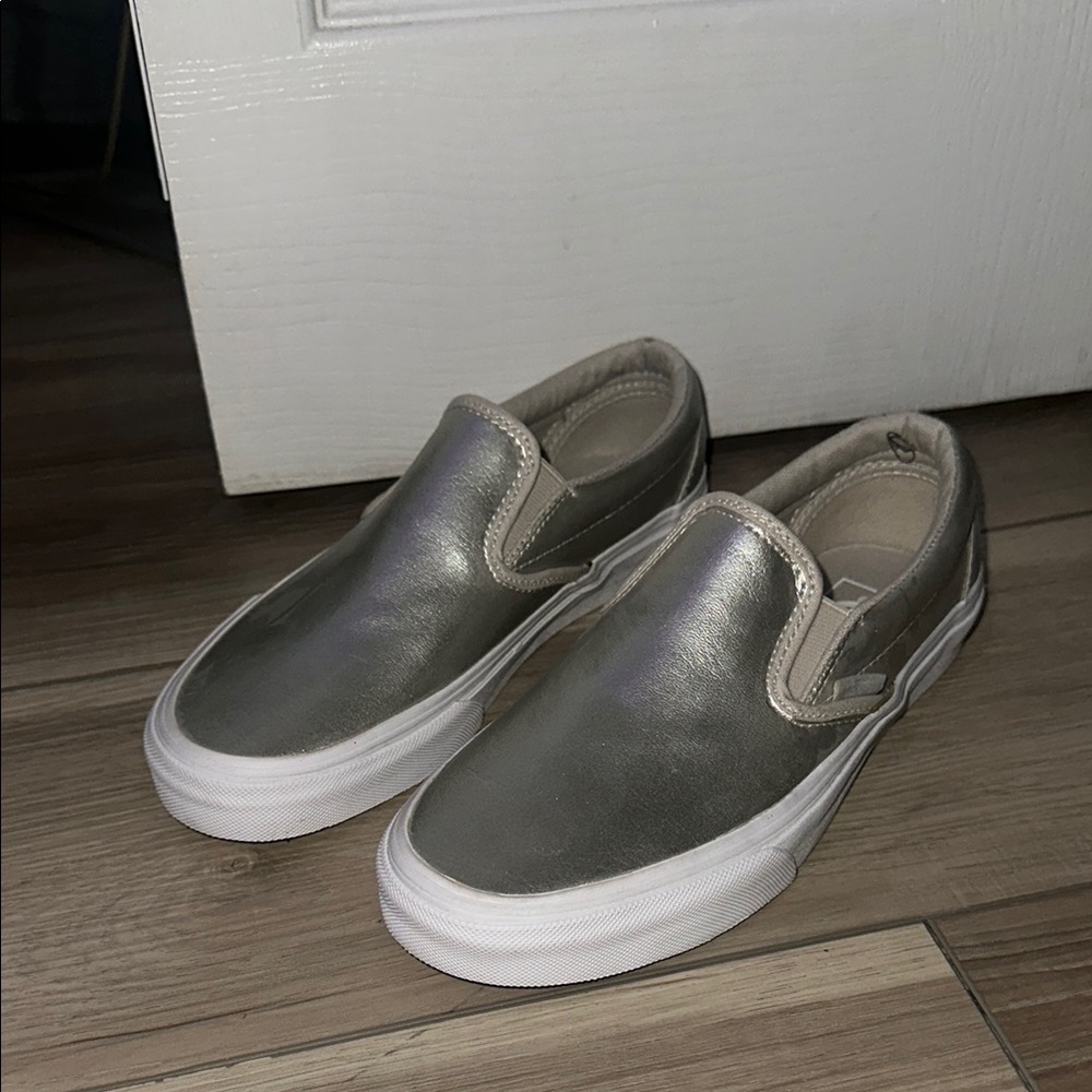 vans metallic slip ons